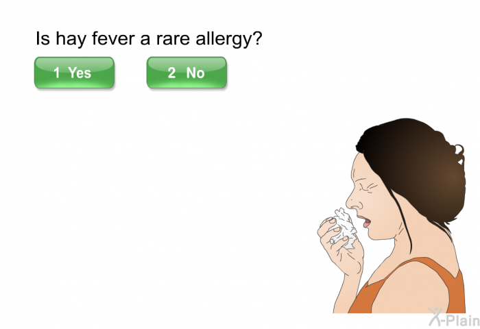 Is hay fever a rare allergy? Select Yes or No.