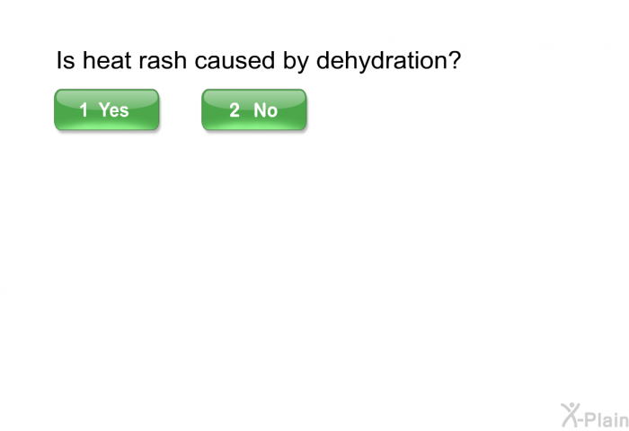 Is heat rash caused by dehydration?