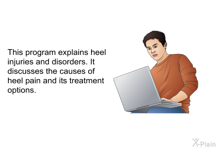 This health information explains heel injuries and disorders. It discusses the causes of heel pain and its treatment options.