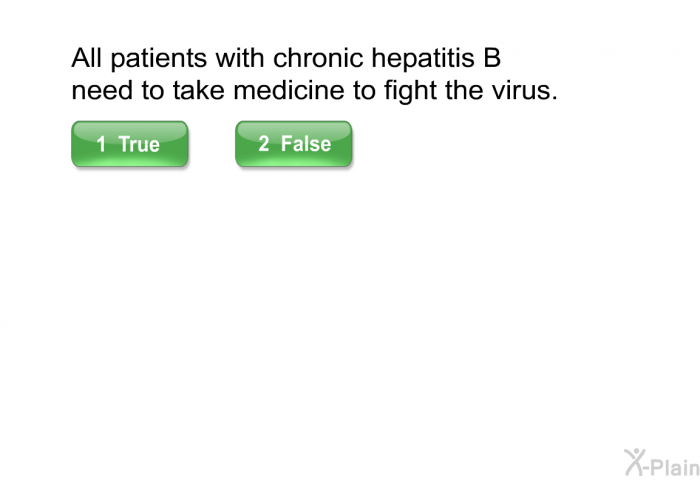All patients with chronic hepatitis B need to take medicine to fight the virus.