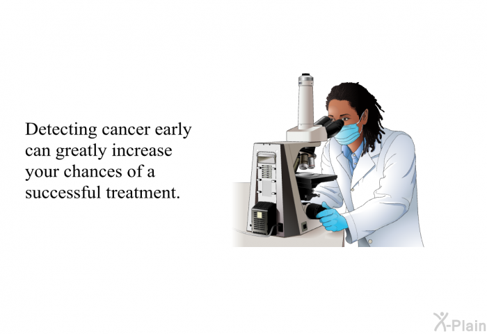 Detecting cancer early can greatly increase your chances of a successful treatment.