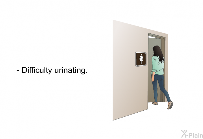 Difficulty urinating.