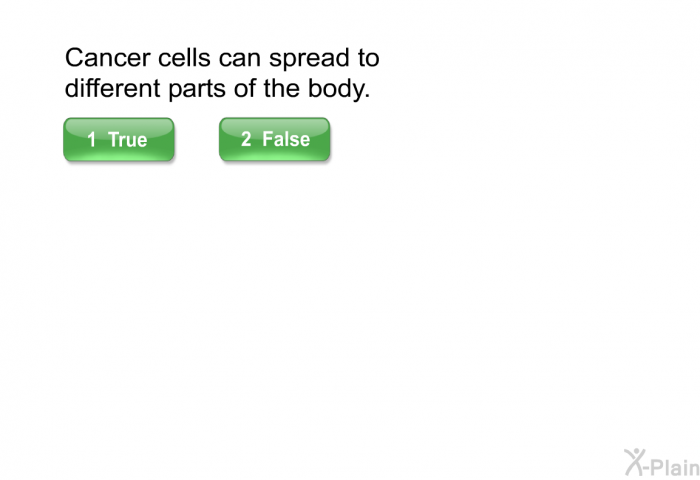 Cancer cells can spread to different parts of the body.