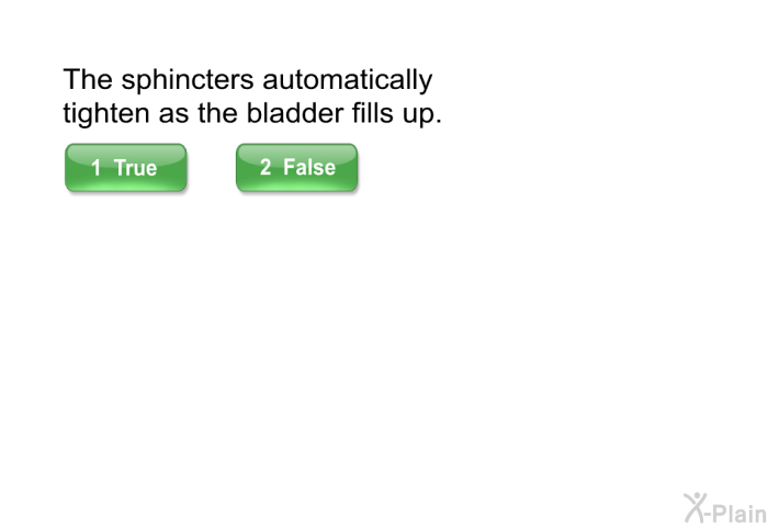 The sphincters automatically tighten as the bladder fills up.