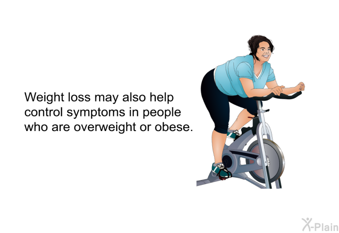 Weight loss may also help control symptoms in people who are overweight or obese.