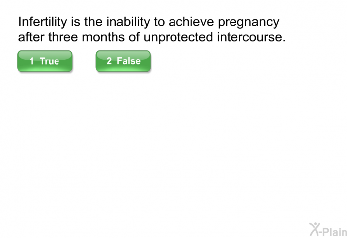 Infertility is the inability to achieve pregnancy after three months of unprotected intercourse.