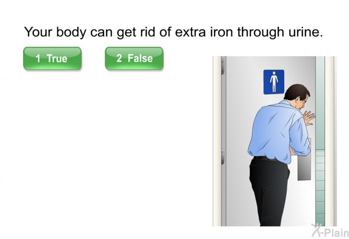 Your body can get rid of extra iron through urine.