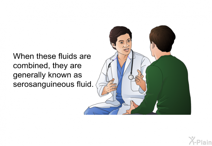 When these fluids are combined, they are generally known as serosanguineous fluid.