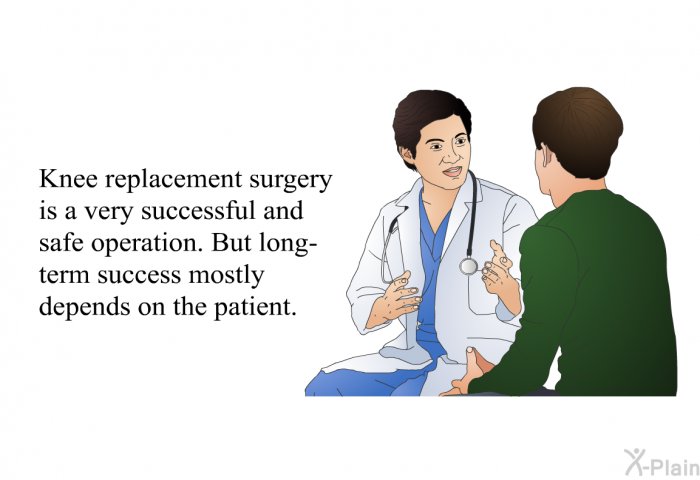 Knee replacement surgery is a very successful and safe operation. But long-term success mostly depends on the patient.