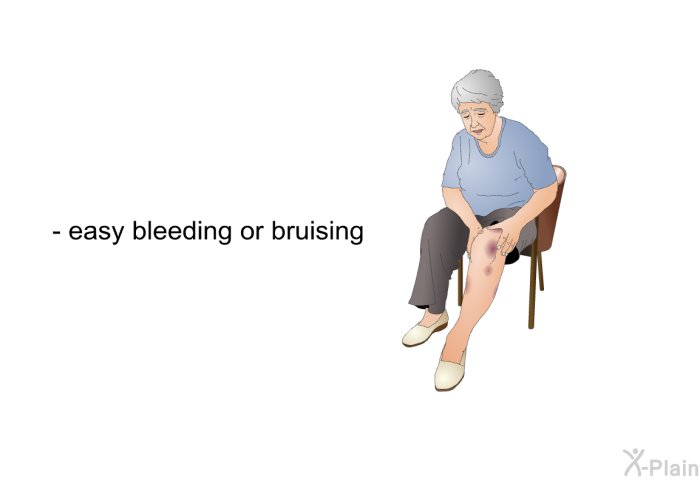 easy bleeding or bruising