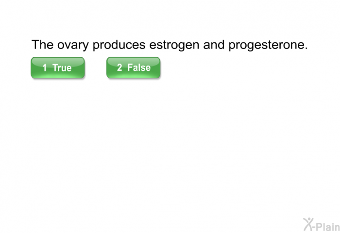 The ovary produces estrogen and progesterone.