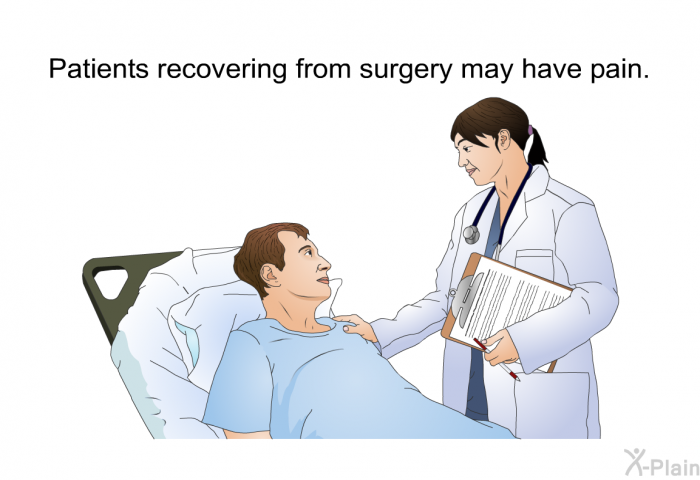 Patients recovering from surgery may have pain.