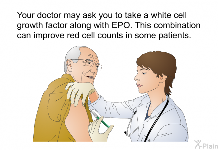 Your doctor may ask you to take a white cell growth factor along with EPO. This combination can improve red cell counts in some patients.