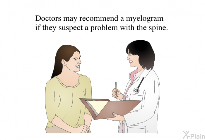 Doctors may recommend a myelogram if they suspect a problem with the spine.