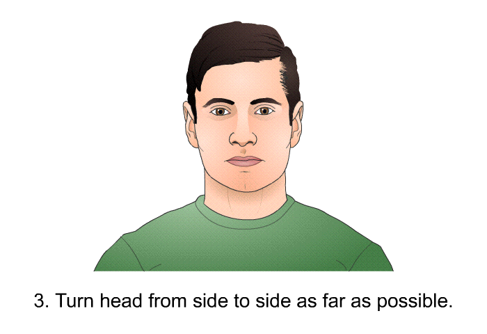 Turn head from side to side as far as possible