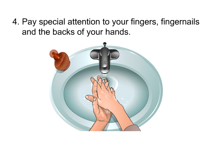 Pay special attention to your fingers, fingernails and the backs of your hands.