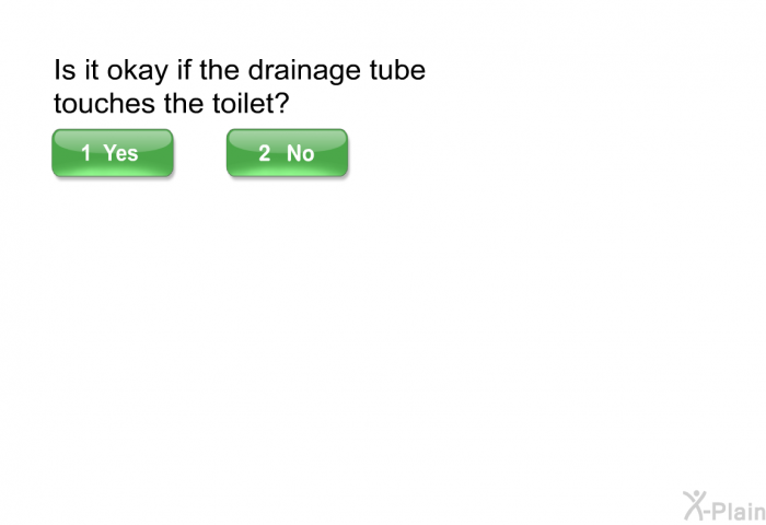 Is it okay if the drainage tube touches the toilet?