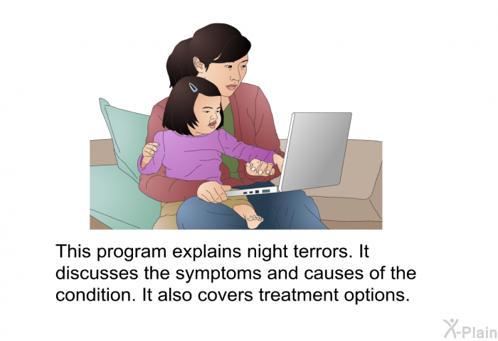 This health information explains night terrors. It discusses the symptoms and causes of the condition. It also covers treatment options.
