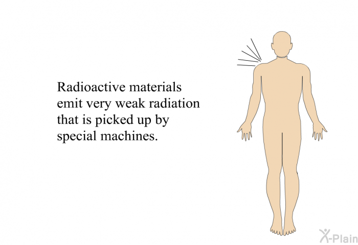 Radioactive materials emit very weak radiation that is picked up by special machines.