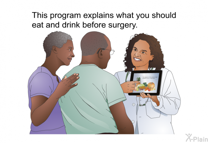 This health information explains what you should eat and drink before surgery.