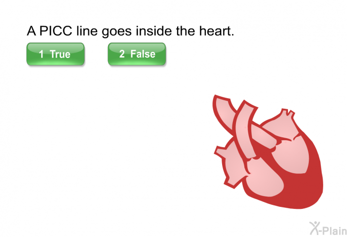 A PICC line goes inside the heart.