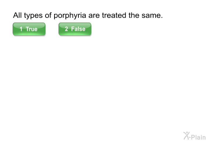 All types of porphyria are treated the same.