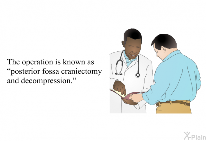 The operation is known as “posterior fossa craniectomy and decompression.”
