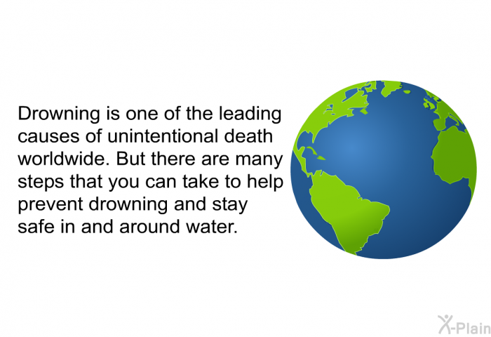 Drowning is one of the leading causes of unintentional death worldwide. But there are many steps that you can take to help prevent drowning and stay safe in and around water.