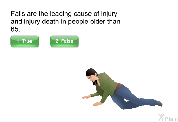 You are more likely to have fractures or broken bones from a fall if you are older or have osteoporosis.
