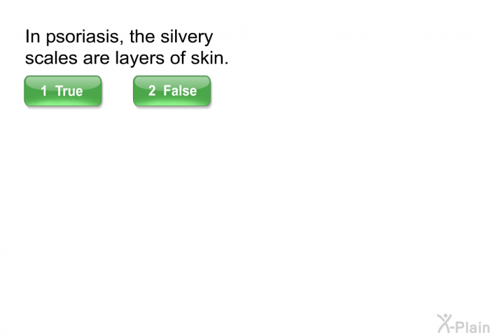 In psoriasis, the silvery scales are layers of skin.