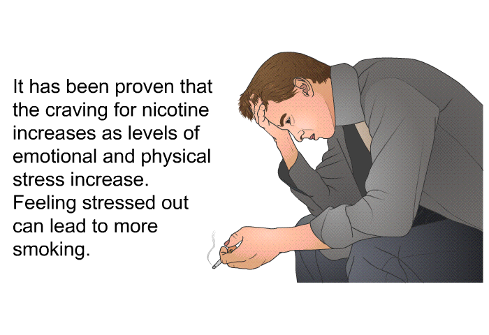 It has been proven that the craving for nicotine increases as levels of emotional and physical stress increase. Feeling stressed out can lead to more smoking.