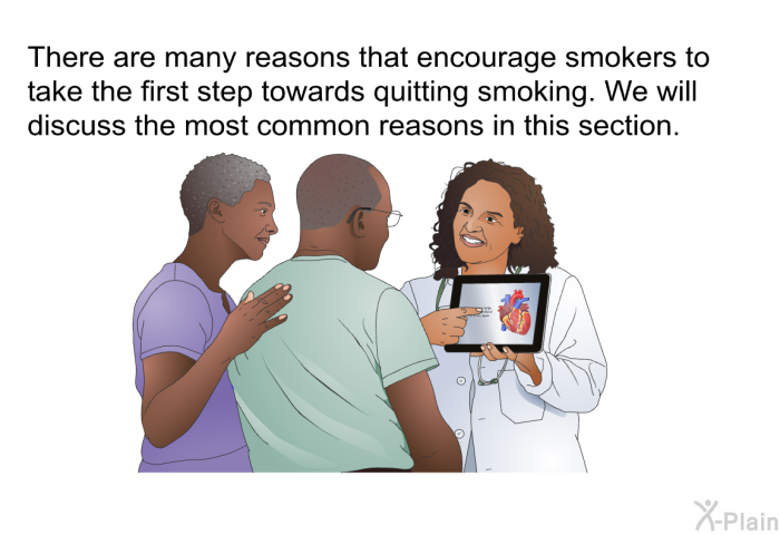 There are many reasons that encourage smokers to take the first step towards quitting smoking. We will discuss the most common reasons in this section.