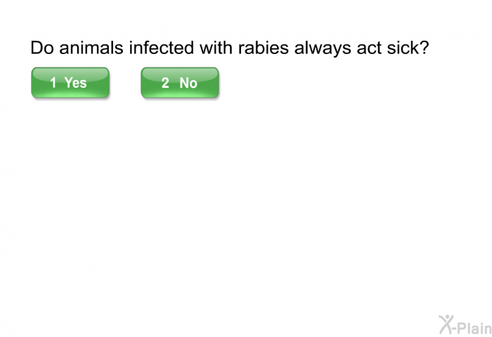 Do animals infected with rabies always act sick?