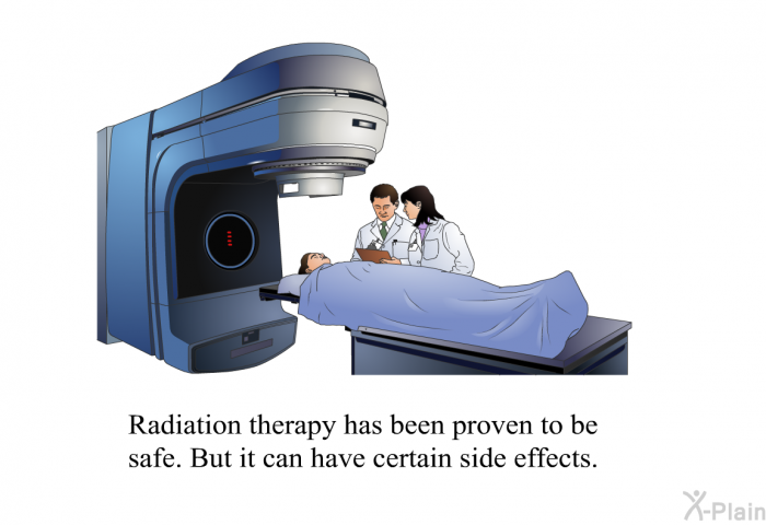 Radiation therapy has been proven to be safe. But it can have certain side effects.