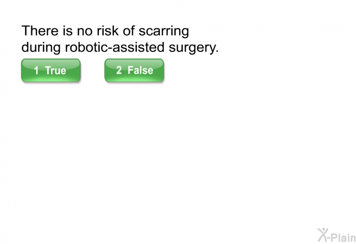 There is no risk of scarring during robotic-assisted surgery.