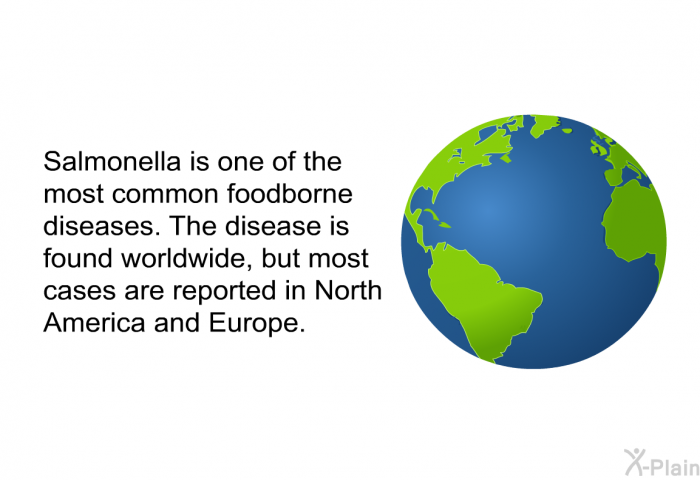 Salmonella is one of the most common foodborne diseases. The disease is found worldwide, but most cases are reported in North America and Europe.