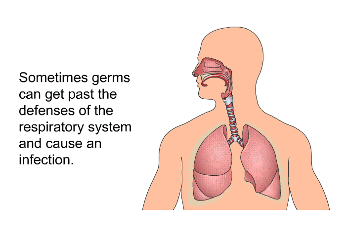 Sometimes germs can get past the defenses of the respiratory system and cause an infection.