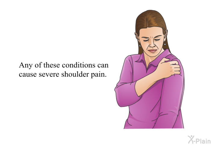 Any of these conditions can cause severe shoulder pain.