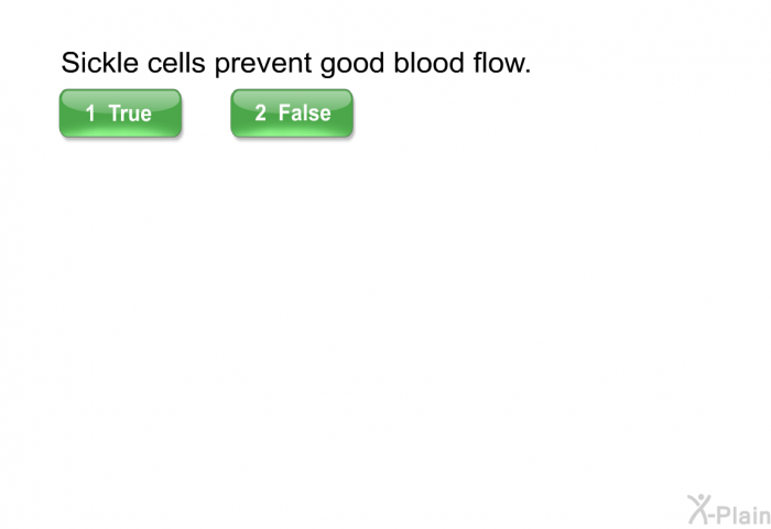 Sickle cells prevent good blood flow.