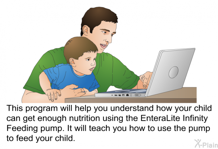 This health information will help you understand how your child can get enough nutrition using the EnteraLite Infinity Feeding pump. It will teach you how to use the pump to feed your child.