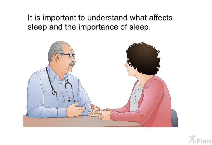 It is important to understand what affects sleep and the importance of sleep.