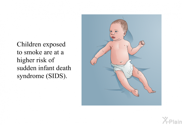 Children exposed to smoke are at a higher risk of sudden infant death syndrome (SIDS).