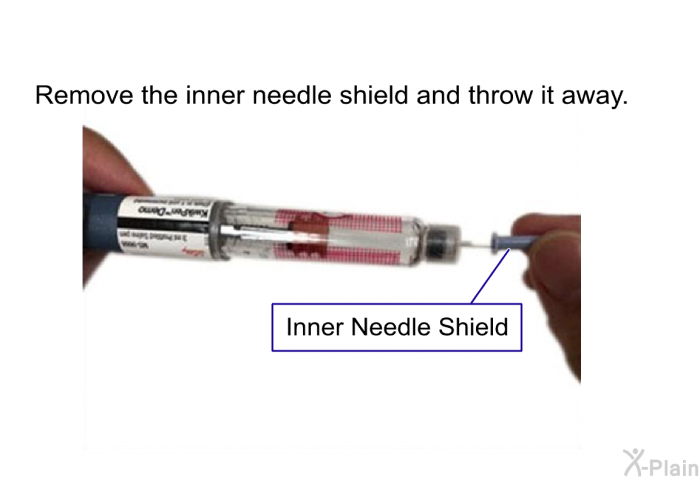 Remove the inner needle shield and throw it away.