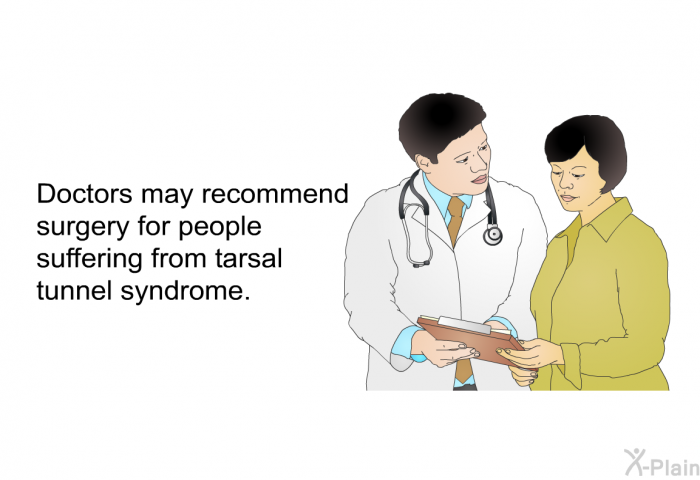 Doctors may recommend surgery for people suffering from tarsal tunnel syndrome.