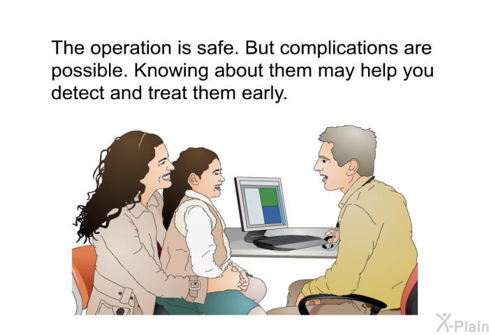 The operation is safe. But complications are possible. Knowing about them may help you detect and treat them early.