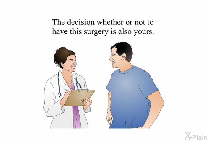 The decision whether or not to have this surgery is also yours.