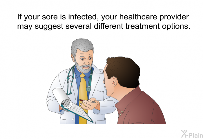If your sore is infected, your healthcare provider may suggest several different treatment options.