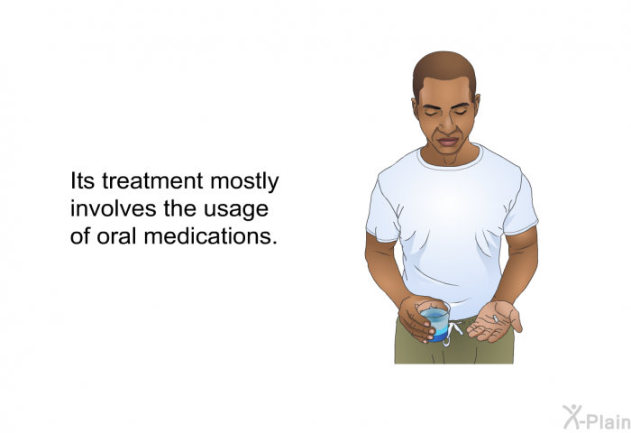 Its treatment mostly involves the usage of oral medications.