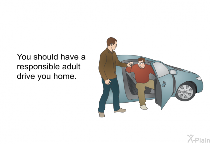 You should have a responsible adult drive you home.
