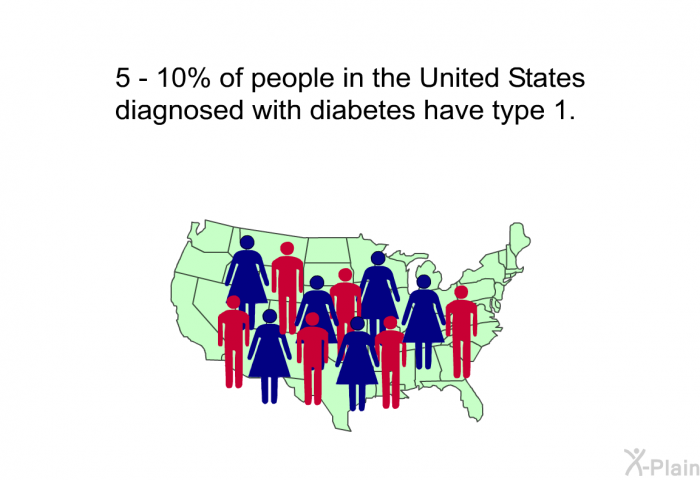 5 - 10% of people in the United States diagnosed with diabetes have type 1.